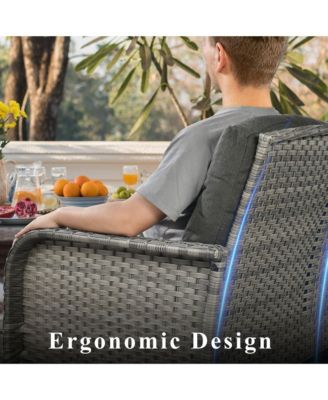 2 Pieces Patio Fruniture Set,Outdoor Wicker Chairs,Artificially Woven Rattan Chairs with Armrest Support with Thickened Comfortable Cushion