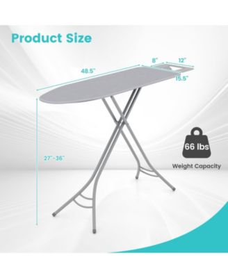Foldable Ironing Board with Iron Rest and Adjustable Height