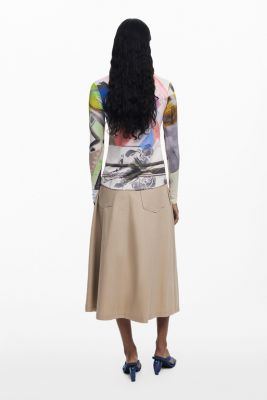 Women's Collage buttoned T-shirt