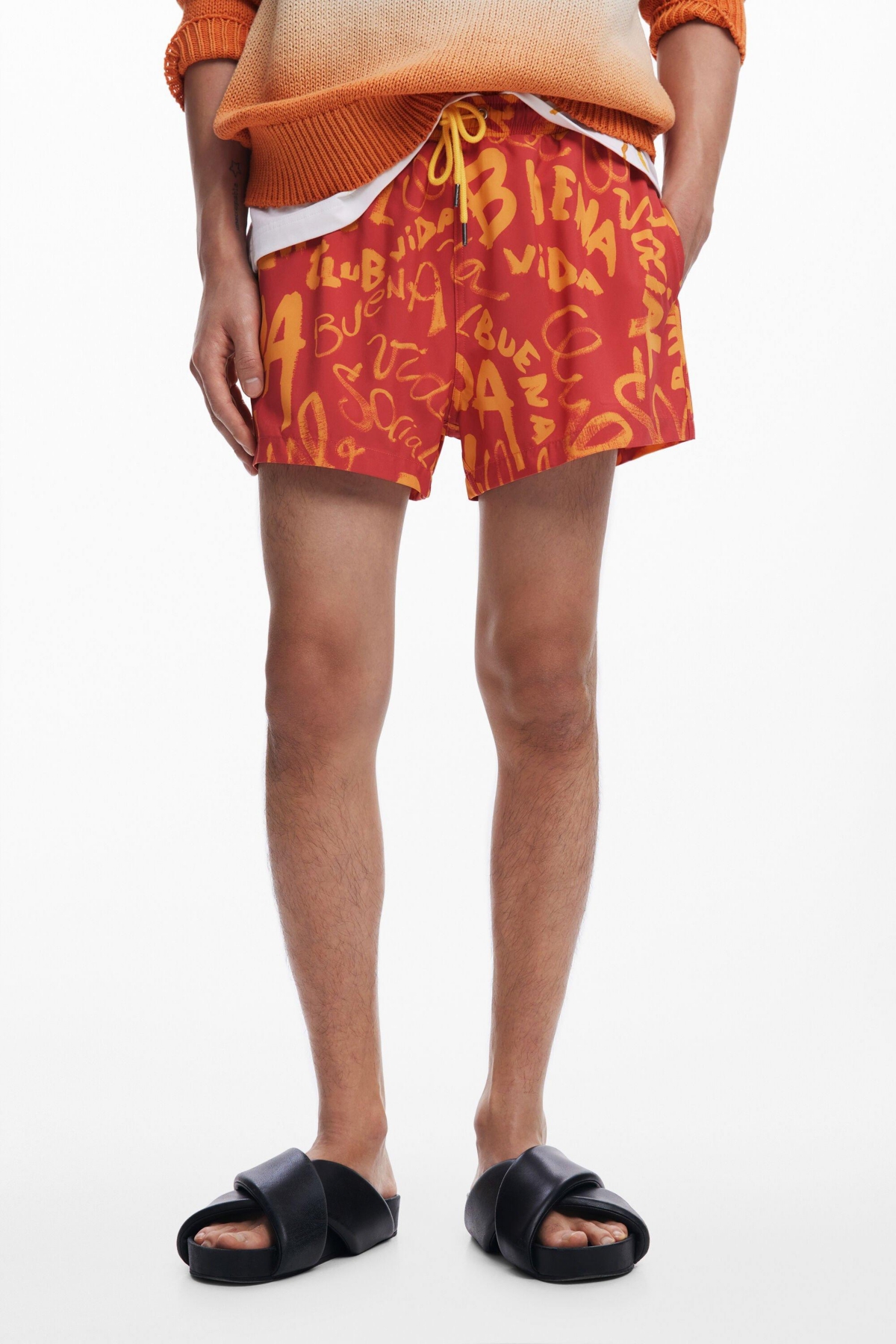 Men's Lettering swimsuit - Orange