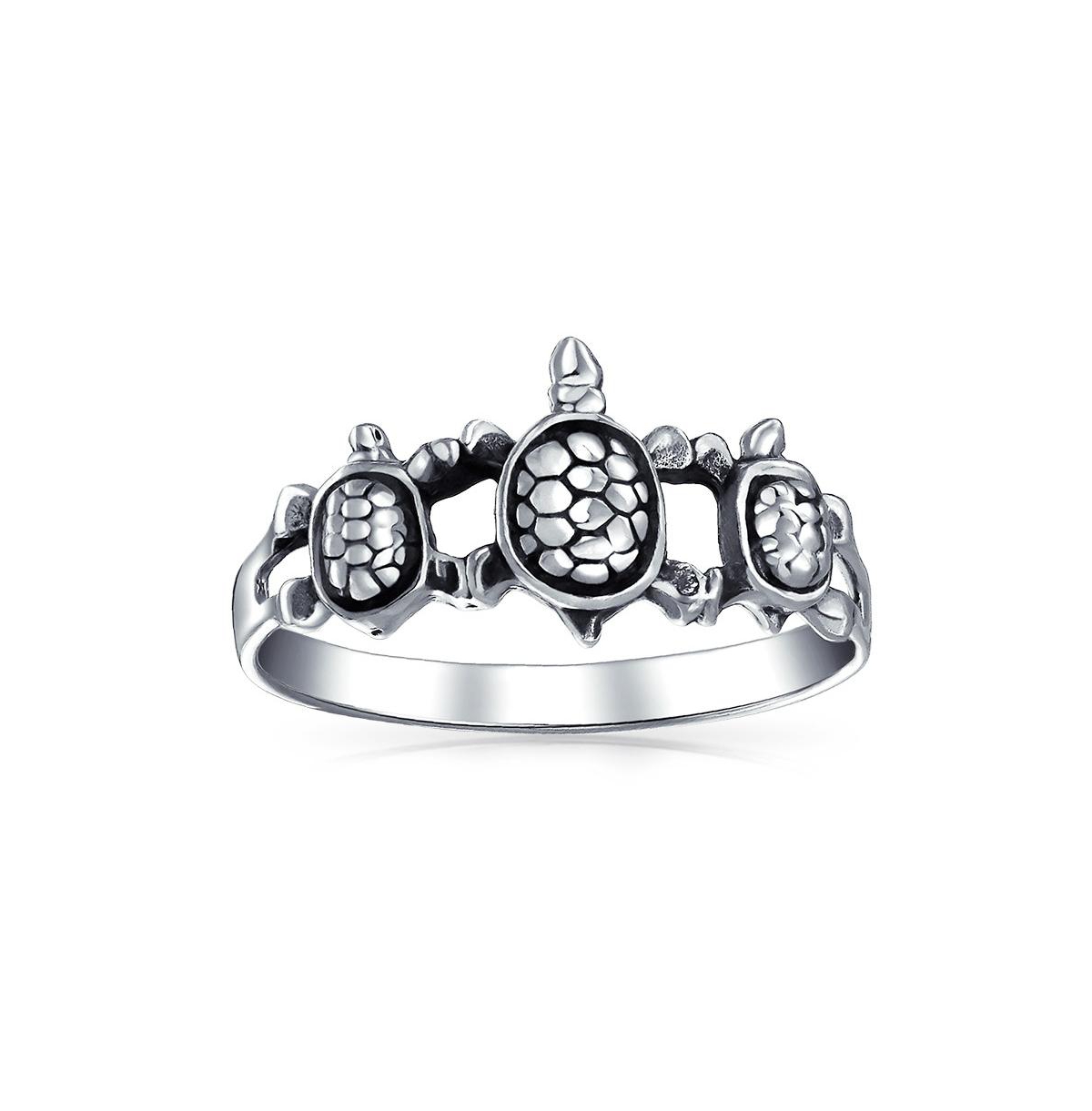 Bling Jewelry Nautical Sea Turtle Silver Ring for Best Friends Oxidized Sterling Band