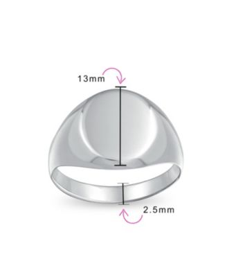 Basic Simple Initial Monogram Sterling Silver Ring Oval Signet Design