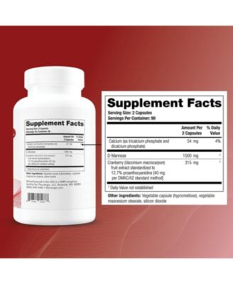 TheraCran Max - Cranberry + D-Mannose Supplement for Men & Women - Urinary Tract Health Support - 90-Day Supply - NSF Certified - 180 Capsules