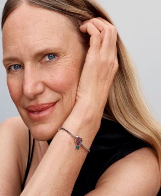 Sterling Silver Sparkling Rose Bloom Charms