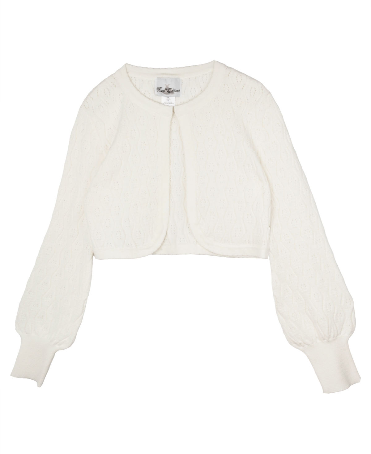 Rare Editions Big Girls Pointelle Crochet Cardigan