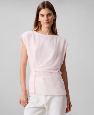 Calvin Klein - Women's Twisted-Front Chiffon Top