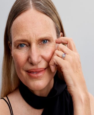 Sterling Silver Halo Hearts Ring