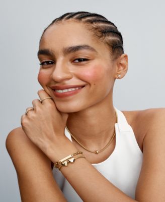 14K Gold Plated Engravable Bar Link Bracelet