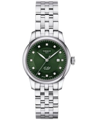 Tissot - Women's Swiss Automatic Le Locle Lady Diamond (1/20 ct. t.w.) Stainless Steel Bracelet Watch 29mm