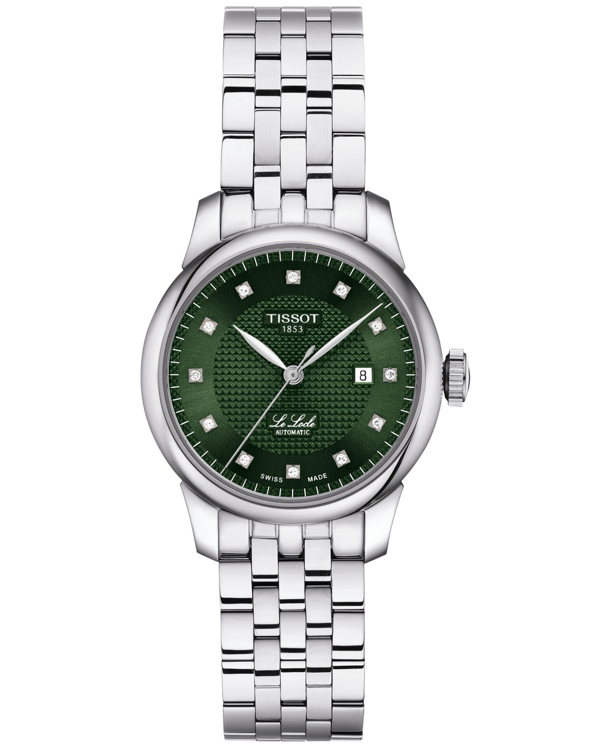 Tissot Women's Swiss Automatic Le Locle Lady Diamond (1/20 ct. t.w.) Stainless Steel Bracelet Watch 29mm — фото 1