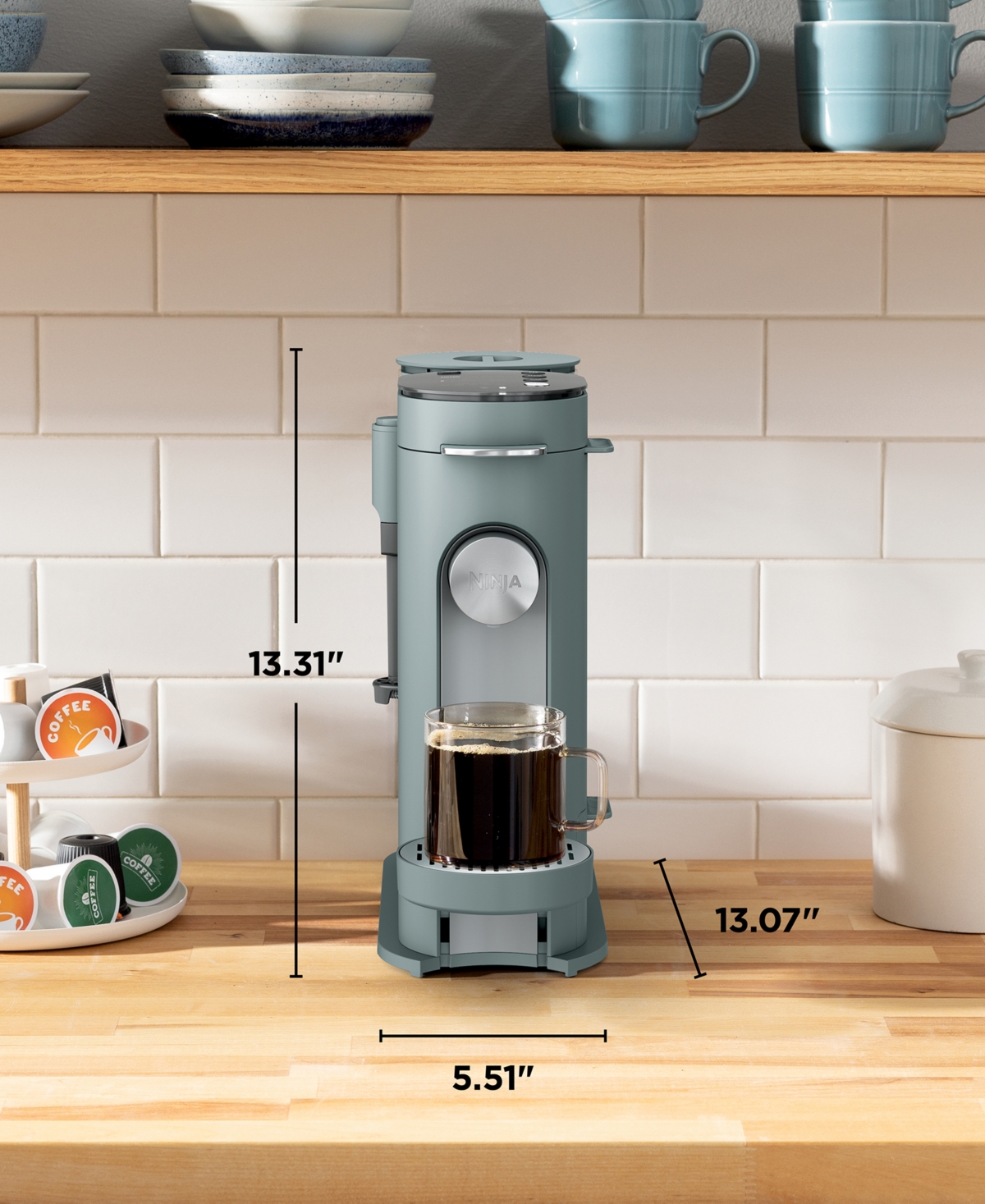 Ninja Pb051 Pods & Grounds Specialty Single-serve Coffee Maker In Sage Green
