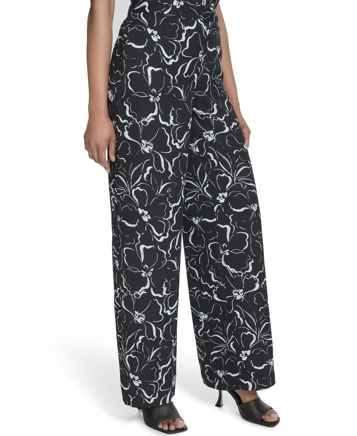HALSTON WOMEN'S FLORAL-PRINT PULL-ON PANTS 
