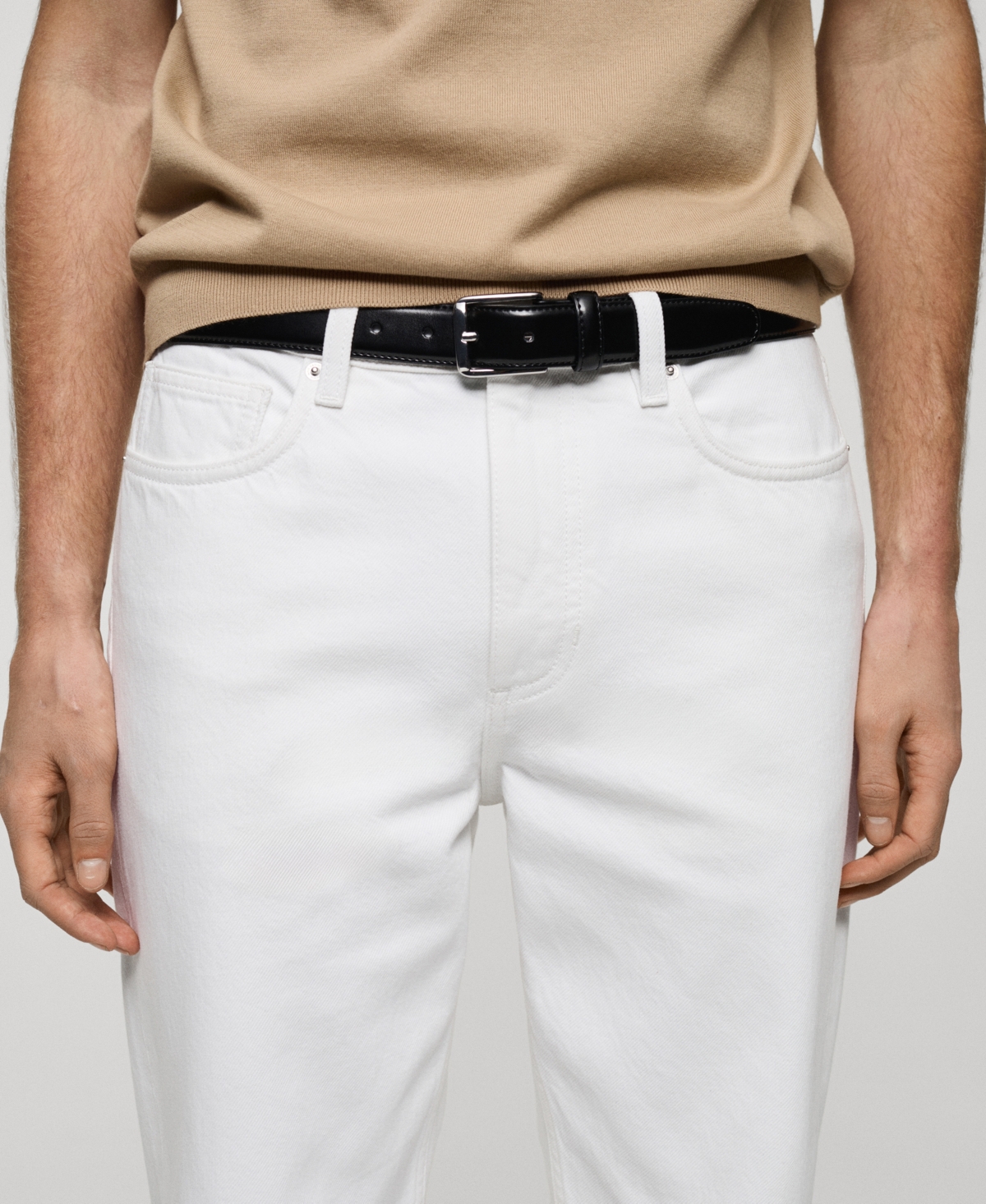 Mango Men's Tapered-Fit Crop Jeans