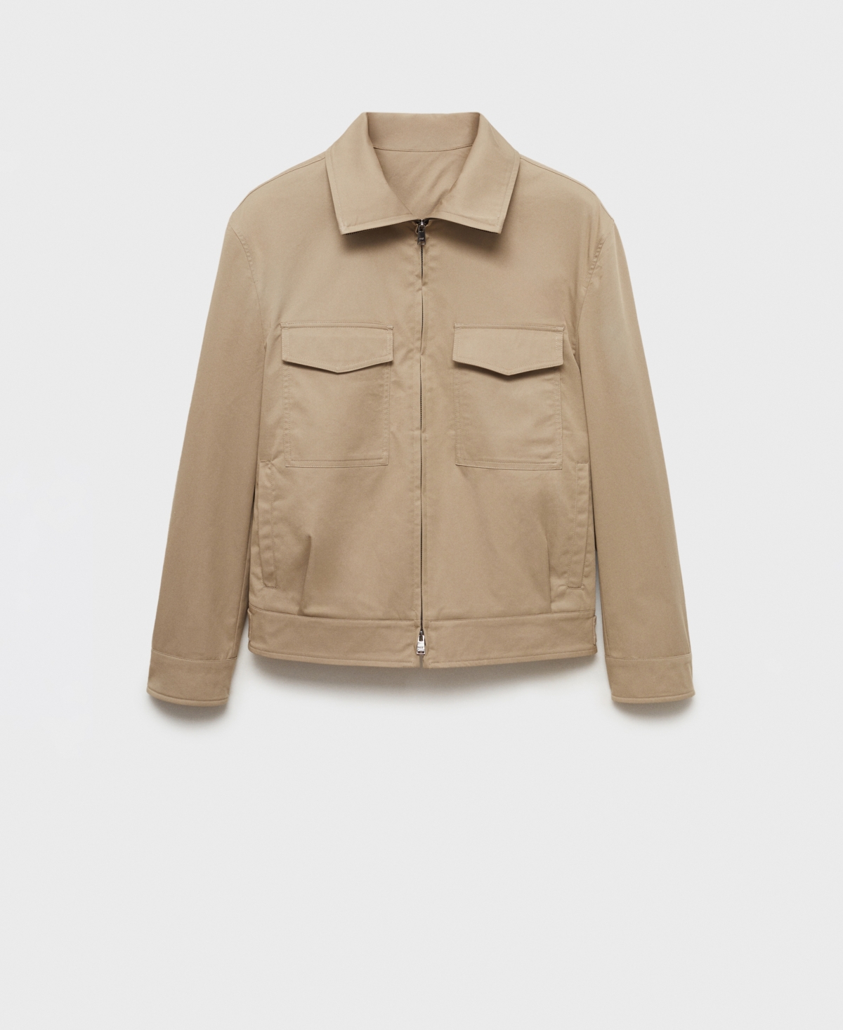 Mango Relaxed Fit Cotton Blend Jacket In Neutral