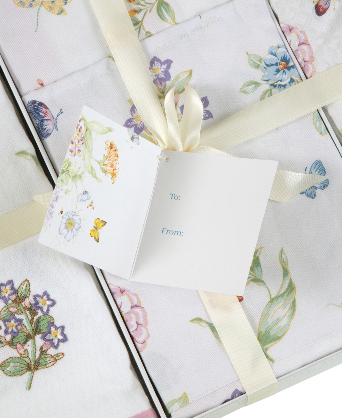 Lenox Butterfly Meadow 5-piece Kitchen Linens Gift Set In White