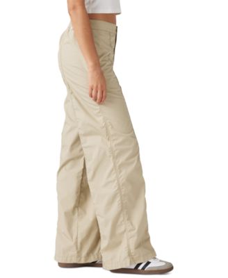 Women's Cotton Mid-Rise Baggy Parachute Pants