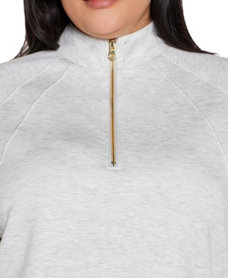 Plus Size Scuba Knit Quarter-Zip Top