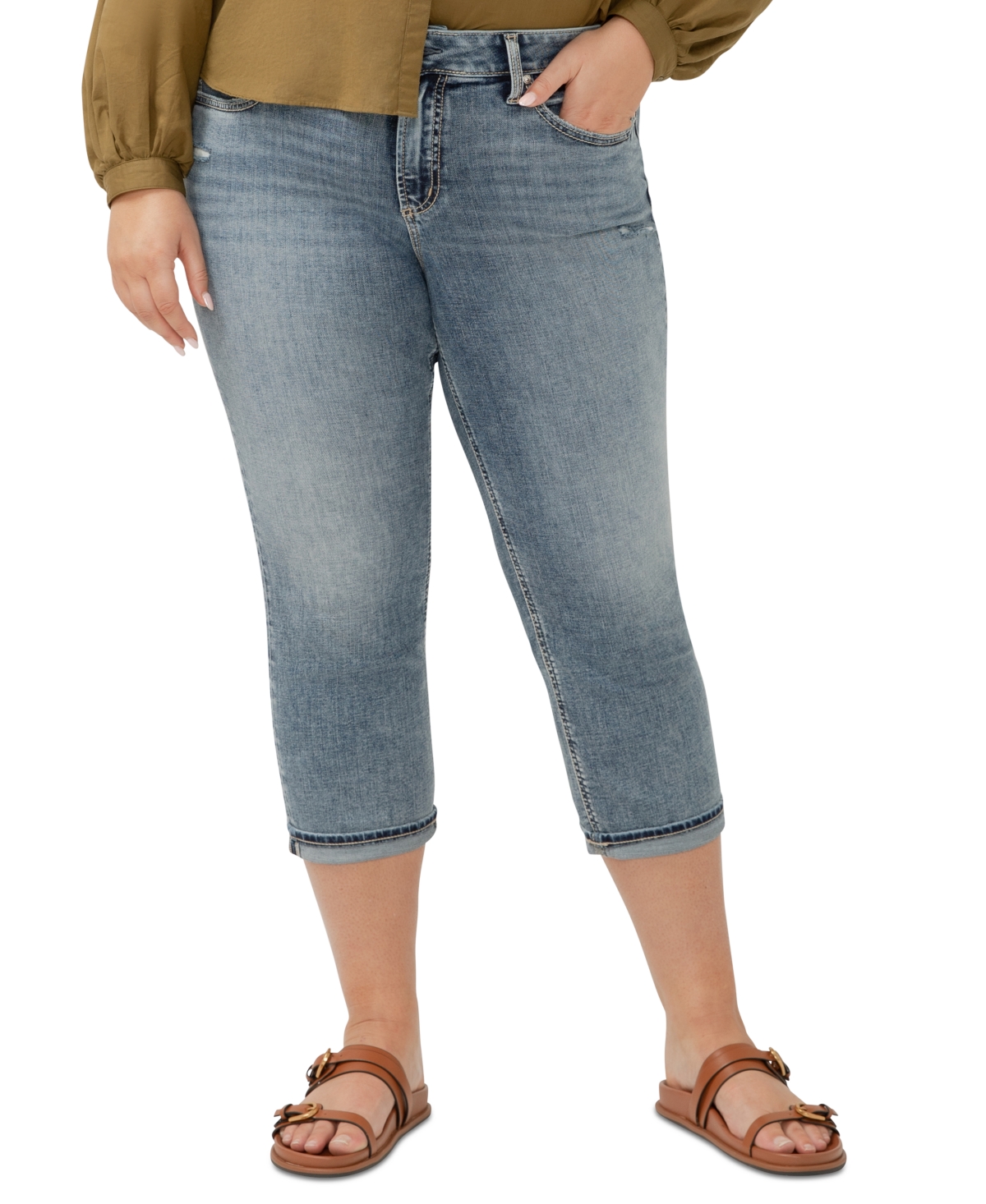 Plus Size Suki Mid-Rise Curvy Fit Capri - Indigo