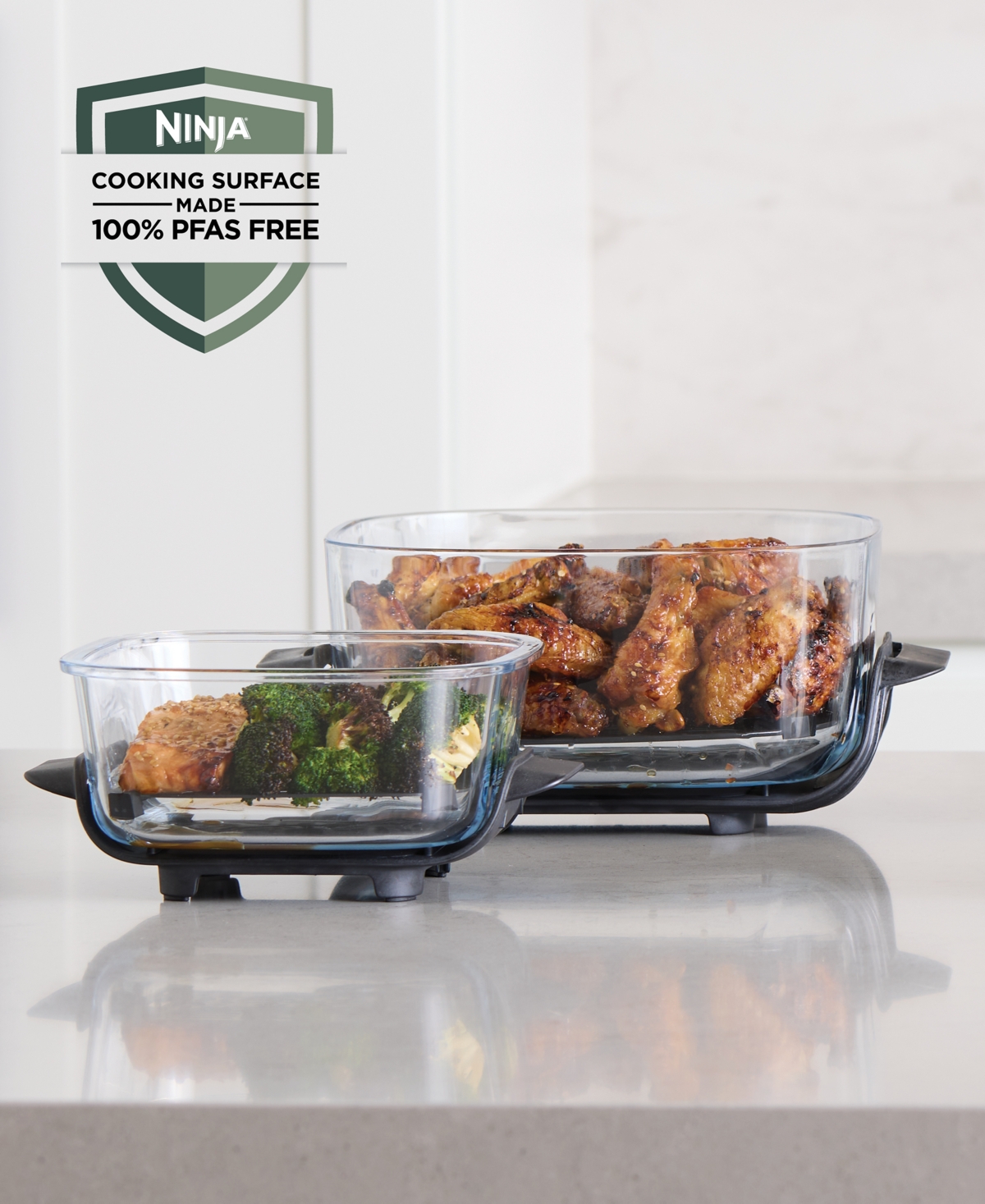 Ninja Crispi 4-in-1 Portable Glass Air Fryer Cooking System In Stone
