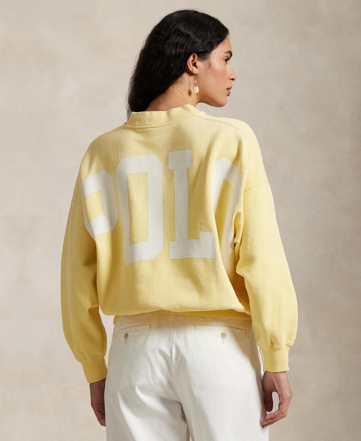 Polo Ralph Lauren Oversize Logo Graphic Sweatshirt In Wicket Yellow