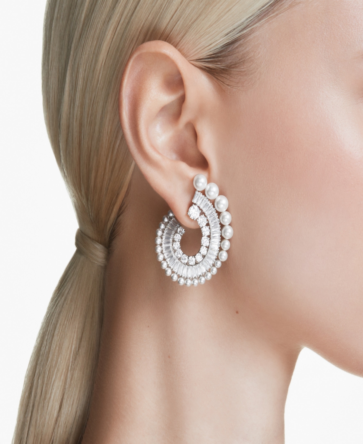 Swarovski Ariana Grande X  Drop Earrings In Silver