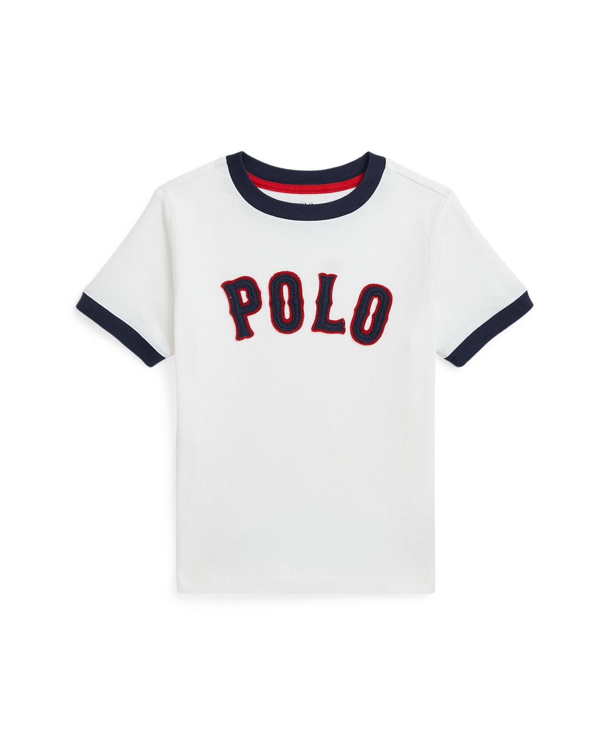 Polo Ralph Lauren Little Boys Baseball Logo Cotton Jersey T-shirt In Paper White