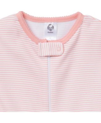 Baby Girls' Snug Fit Footed Pajamas, 4-Pack, Dog