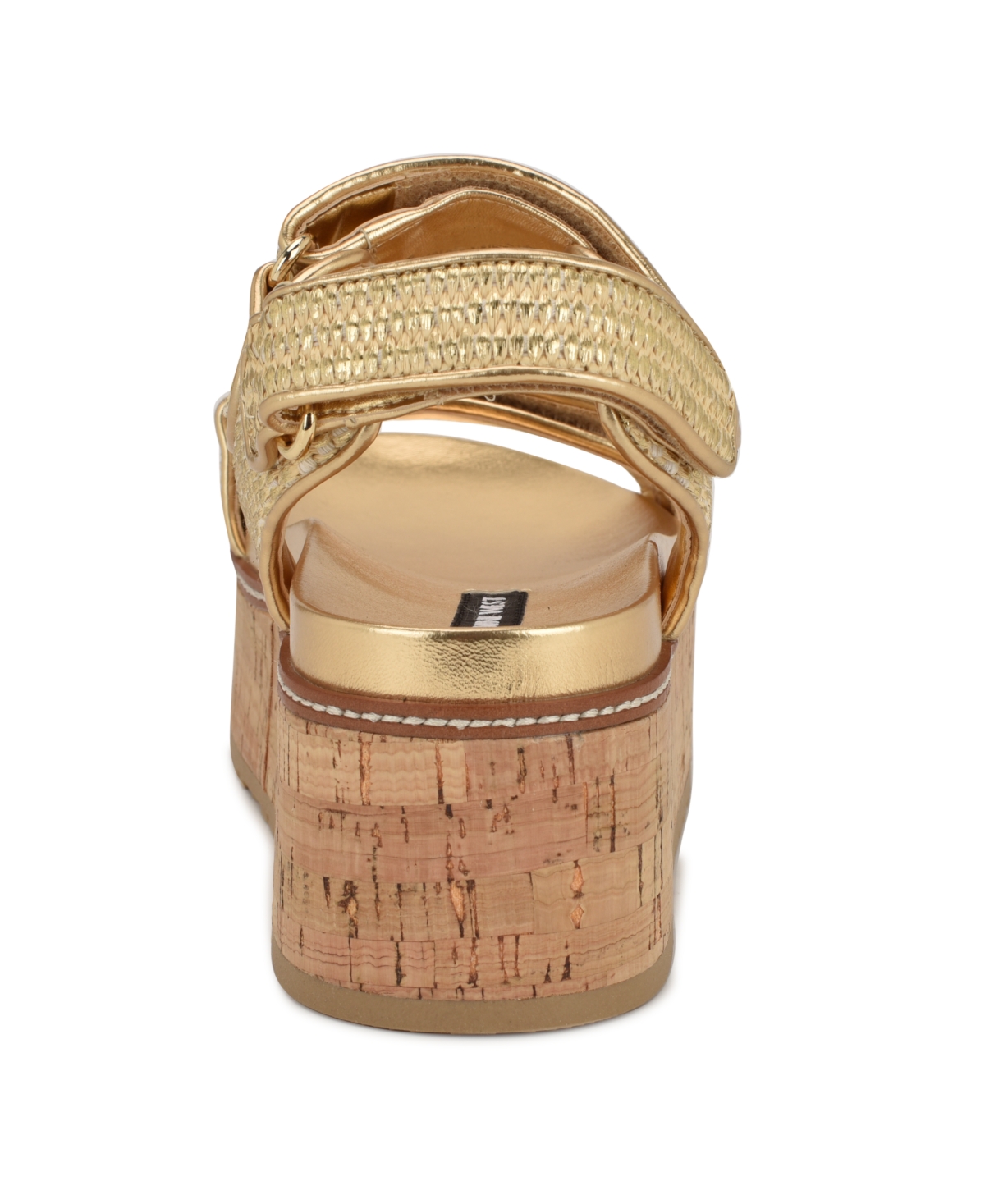 Shop Nine West Women's Heavin Woven Platform Wedge Sandals In Gold