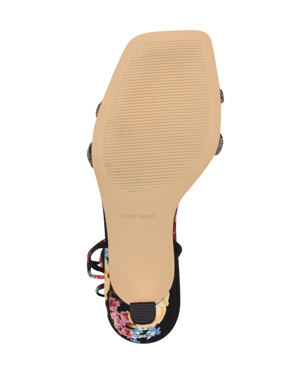 Shop Nine West Women's Raqchel Embellished Lace Up Dress Sandals In Black Scattered Rose