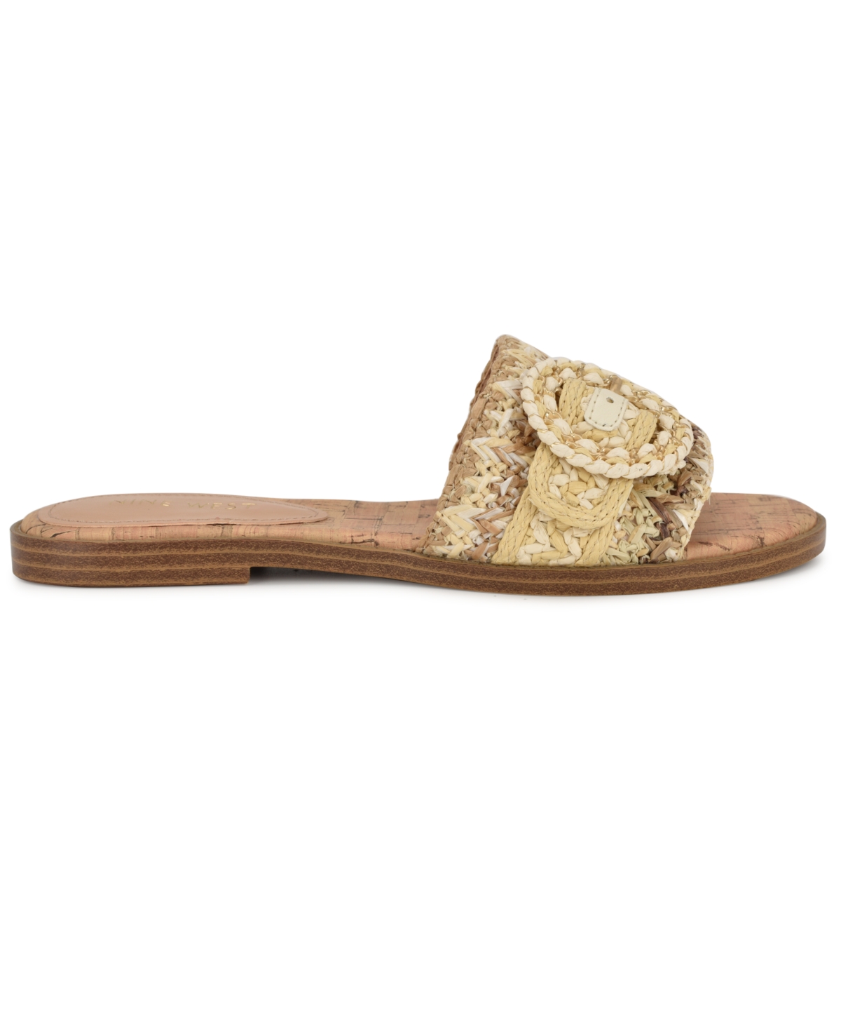 Shop Nine West Women's Poland Woven Slip-on Flat Sandals In Natural Multi