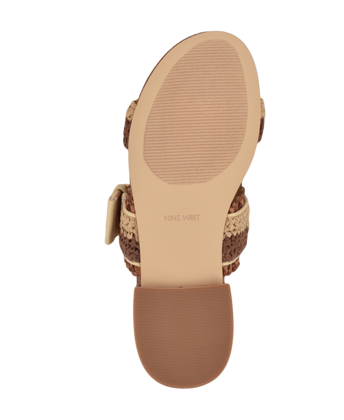 Shop Nine West Women's Sameey Woven Slip-on Flat Sandals In Brown,natural