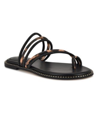 【NINE WEST】Dashin フラット サンダル Nine West Women's Dashin Embellished Strappy Flat Sandals