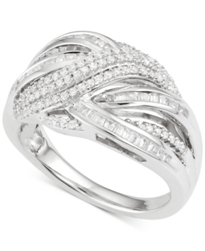Diamond Crisscross Ring (1/2 ct. t.w.) in Sterling Silver