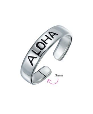Nautical Aloha Hawaiian Beach Sterling Silver Toe Ring Midi Band