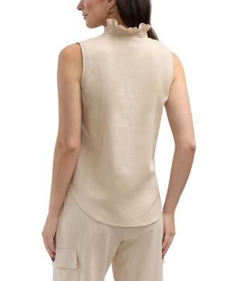 Women's Sleeveless Ruffle Neckline Top