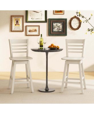 4 PCS 24.5" Counter Height Bar Chairs Swivel Bar Stools with Hollow Backrest