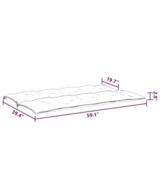 Garden Bench Cushion Black 59.1"x(19.7"+19.7")x2.8" Oxford Fabric