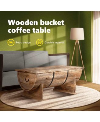 Coffee Table Solid Mango Wood 34.6"x19.7"x15.7"