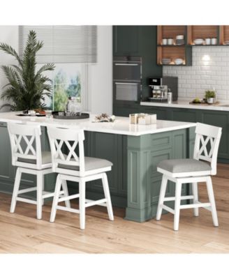 Bar Stool with Contoured Backrest and Swivel Padded Seat