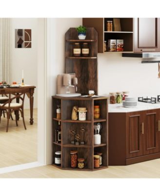 6-Tier Corner Shelf with Charging Station & USB Ports Space-Saving Storage for Home & Office