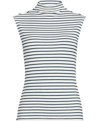 Women's Cap Sleeve Drapey Rib Fitted Funnel Neck Tank