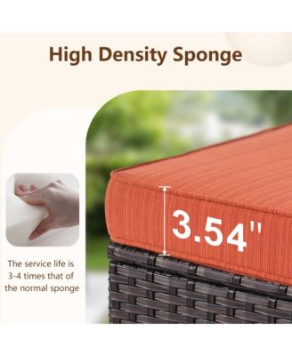 Outdoor Swivel Rocking Chairs Set, Patio Furniture Set with 50,000 BTU Rectangular Propane Fire Pit Table, 7 Pieces High Back Conversation Sofa and Side Table