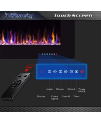 Electric Fireplace inch Recessed and Wall Mounted,The Thinnest FireplaceLow Noise, Fit for 2 x 6 Stud, Remote Control with Timer,Touch Screen,Adjustable Flame Colors and Speed