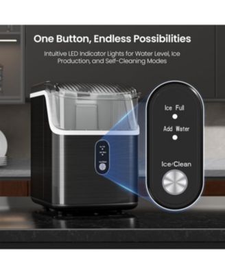 Nugget Ice Makers Ice Maker Machine with Ice, 35lbs/Day,One-Click Operation,Self-Cleaning Countertop Ice Machine,Stainless Steels Upgrade