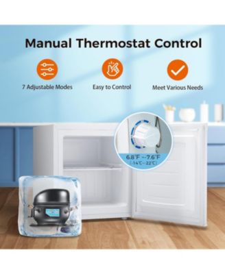 Mini Freezer,1.1 Cu.ft Upright Freezer with Reversible Single Door,Removable Shelves,Small Freezer with Adjustable Thermostat for Home/Kitchen/Office