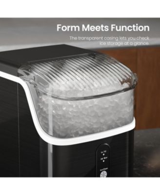 Nugget Ice Makers Ice Maker Machine with Ice, 35lbs/Day,One-Click Operation,Self-Cleaning Countertop Ice Machine,Stainless Steels Upgrade