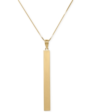 image of Square Tube Pendant Necklace in 14k Gold