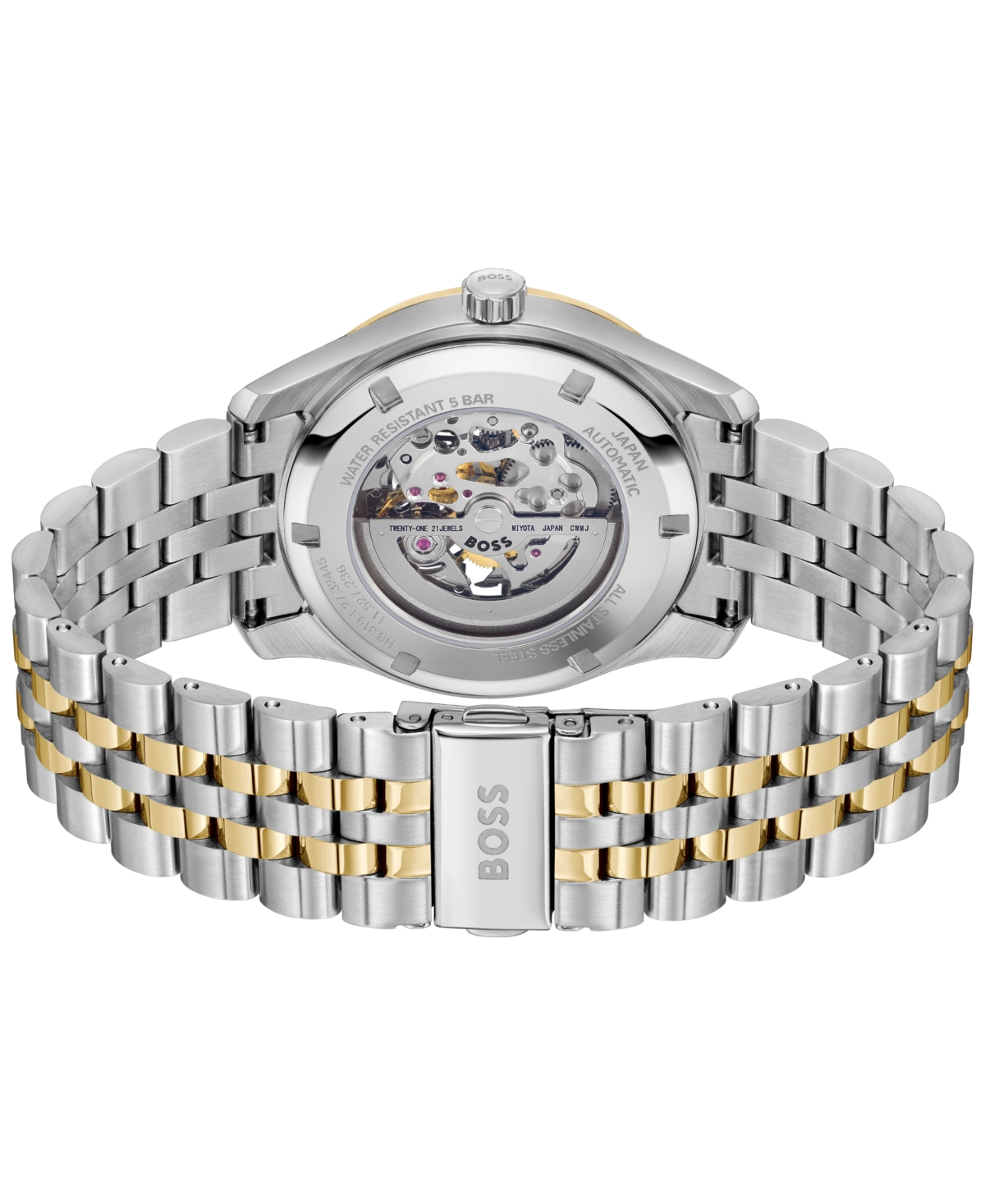 Hugo Boss Men's Principle Skeleton Mech-automatic Two-tone Stainless-steel Watch, 41mm In Two-tone