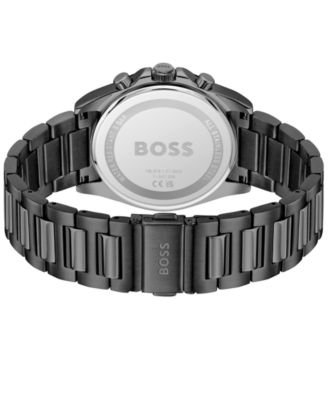 Men's Strike Quartz Chronograph Ionic Plated Gray Stainless-Steel Watch, 41mm