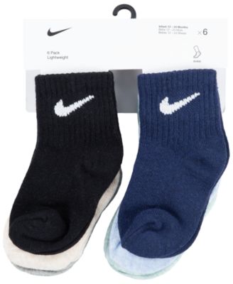 Baby Girls' or Baby Boys' and Toddler Swoosh Ankle Socks, 6-Pack
